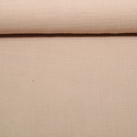 Gaze de coton bio - Triple épaisseur - Uni Beige foncé