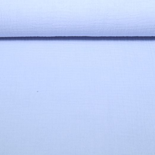Gaze de coton bio - Triple épaisseur - Uni Bleu clair