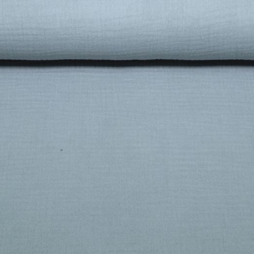 Gaze de coton bio - Triple épaisseur - Uni Gris acier