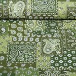 Baumwoll-Webware - Paisley Patchwork Grün Baumwoll-Webware - Paisley Patchwork Grün
