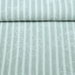Tissu robes et blouses - fleurs rayures impression caoutchouc Vert menthe