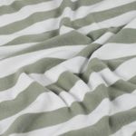 Stretch badstof - blokstrepen wit groen Stretch badstof - blokstrepen wit groen