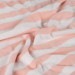Stretch badstof - blokstrepen wit roze Stretch badstof - blokstrepen wit roze