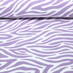 Sommersweat - French Terry Krepp Zebra Weiß Lila