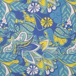 Viscose - fleurs et feuilles Bleu Viscose - fleurs et feuilles Bleu