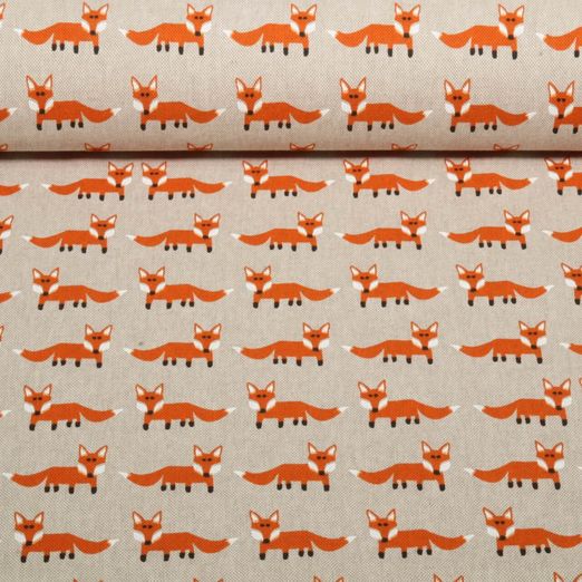 Toile - Aspect lin renards Sable