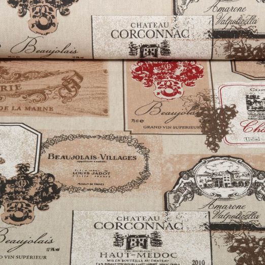 Toile - Aspect canevas Étiquettes de vin Sable