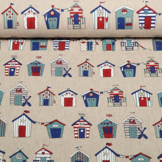 Toile - Aspect lin maisons de plage Sable