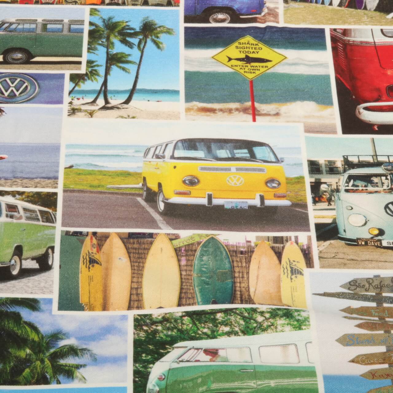 Baumwoll-Canvas - Digital Premium VW Bulli Malibu Multicolor-1 Baumwoll-Canvas - Digital Premium VW Bulli Malibu Multicolor-1