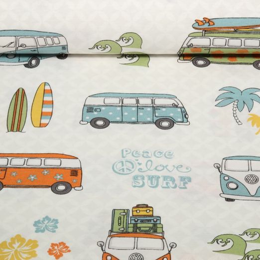Canvas - VW Bulli Peace Love Surf Lichtgrau Multicolor Canvas - VW Bulli Peace Love Surf Lichtgrau Multicolor