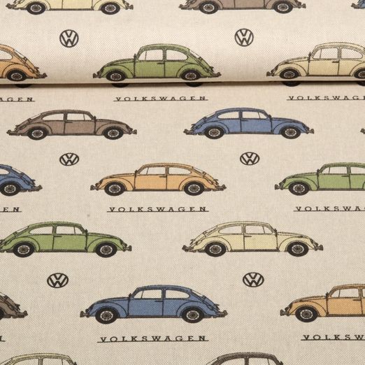 Toile canevas - VW Beetle Beige Multicolore aspect lin Toile canevas - VW Beetle Beige Multicolore aspect lin