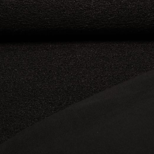 Polaire teddy - Boucle Doubleface Uni Noir
