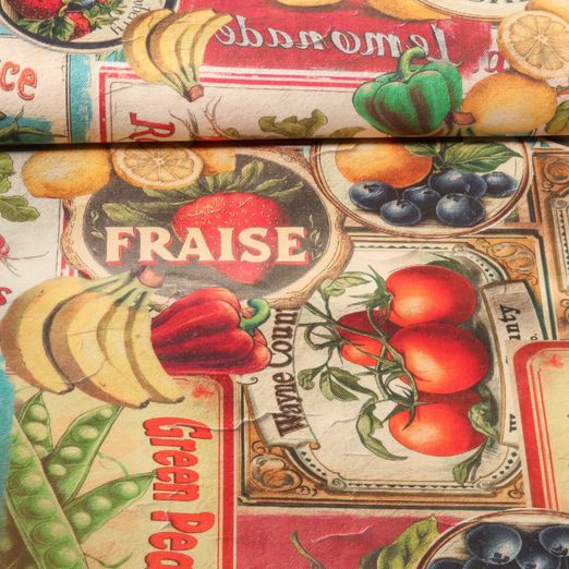 Toile canevas - Impression numérique de fruits et légumes Multicolore