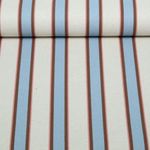 Canvas - Leinenoptik Streifen Beige Hellblau