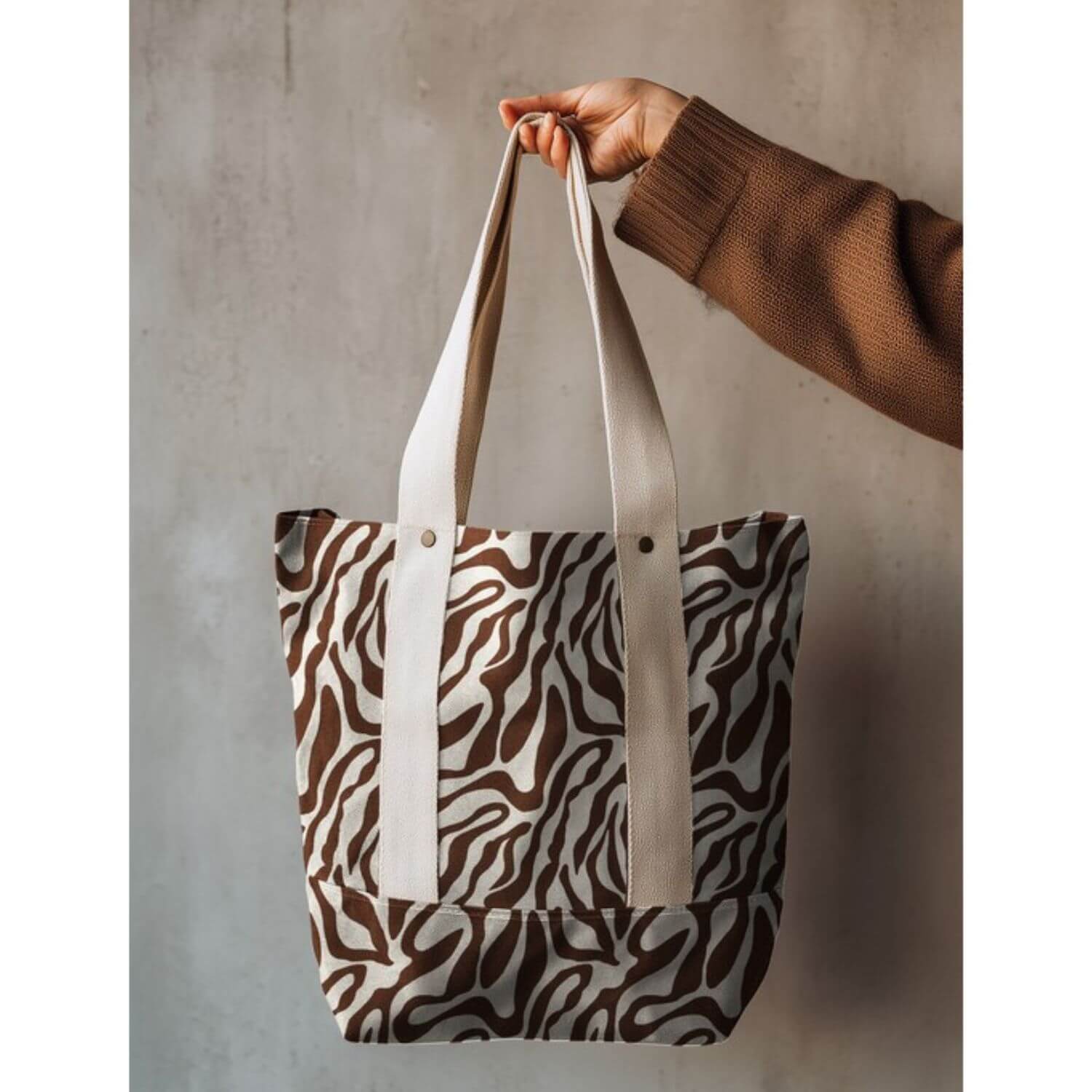 Toile canevas - aspect lin Zebra Beige Marron-1 Toile canevas - aspect lin Zebra Beige Marron-1