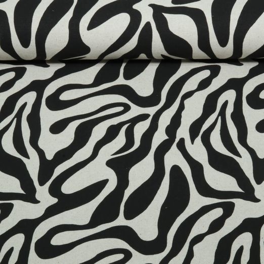 Toile canevas - aspect lin Zebra Beige Noir Toile canevas - aspect lin Zebra Beige Noir