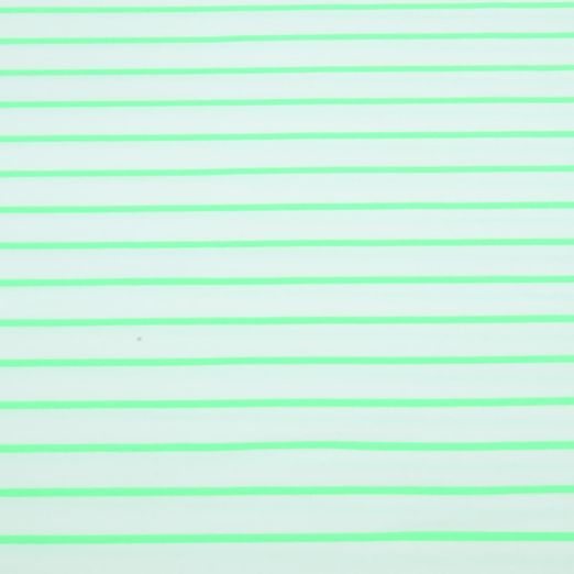 Sweat d'été - French Terry avec des rayures blanches et vertes Fluo