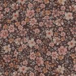 Popeline di cotone - Stampa digitale con piccoli fiori marroni