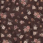 Popeline di cotone - Stampa digitale con piccoli mazzi di fiori marroni