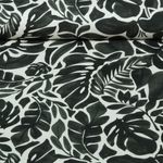 Toile canevas - Motif d'impression numérique « Feuilles tropicales » Ecru/Kaki Toile canevas - Motif d'impression numérique « Feuilles tropicales » Ecru/Kaki