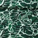 Toile canevas - Motif d'impression numérique « Feuilles tropicales » Ecru et Vert Toile canevas - Motif d'impression numérique « Feuilles tropicales » Ecru et Vert