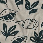 Canvas - Leinenoptik Blätter Beige Petrol