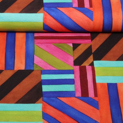 Toile canevas - Rayures multicolores en impression numérique Toile canevas - Rayures multicolores en impression numérique