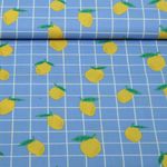 Coton enduit - Bleu citron Coton enduit - Bleu citron