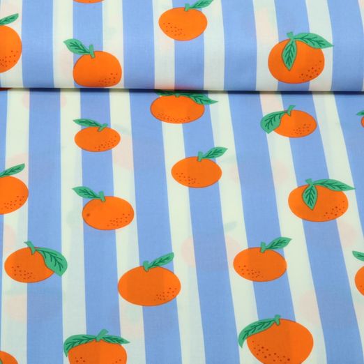 Coton enduit - Orange et Bleu Coton enduit - Orange et Bleu