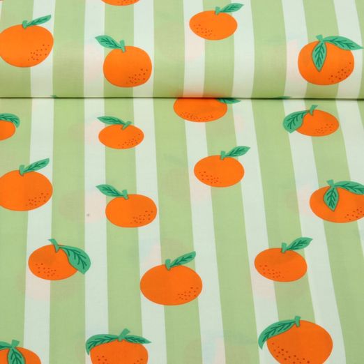 Coton enduit - Orange et Vert Coton enduit - Orange et Vert