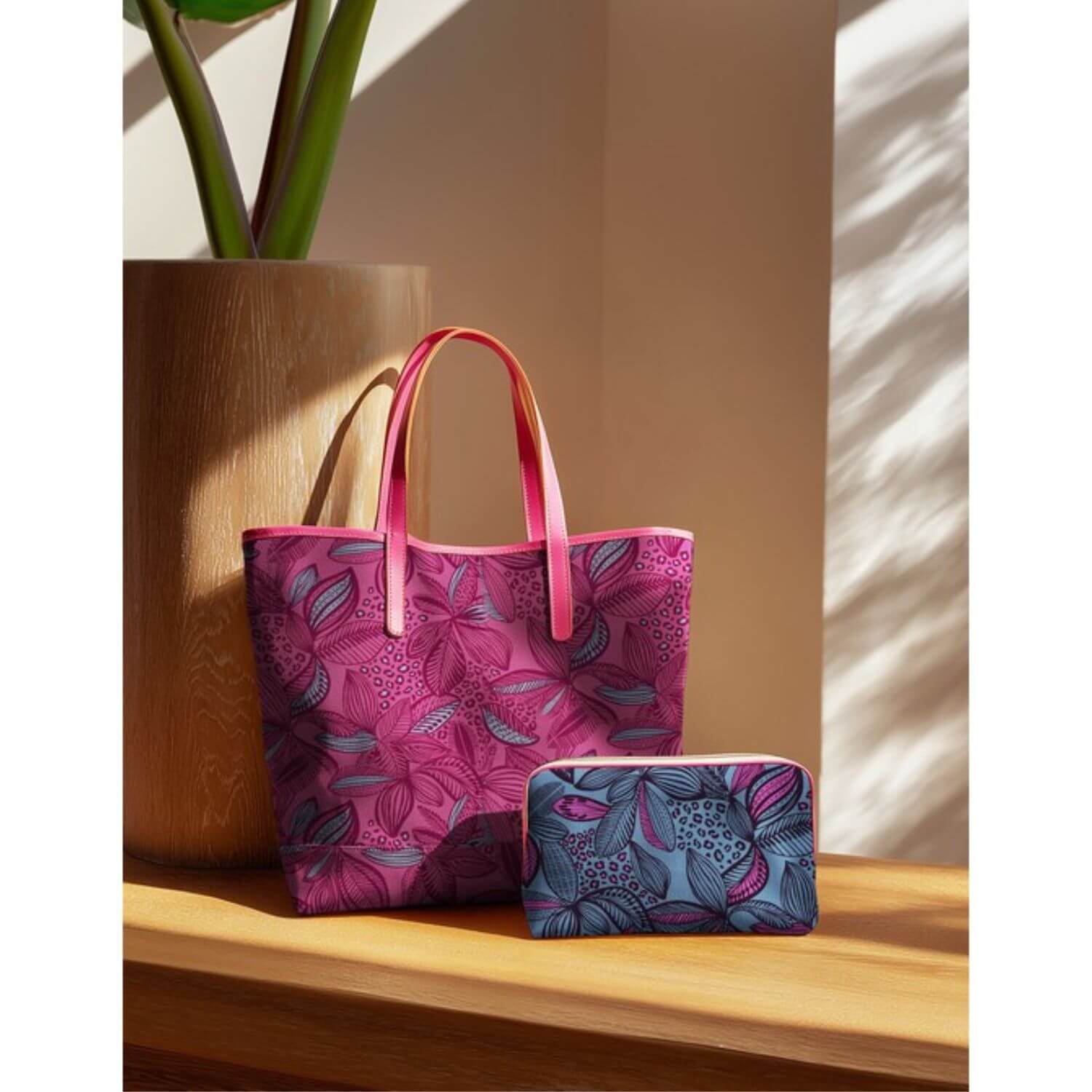 Coton enduit - Motifs Fuchsia-1 Coton enduit - Motifs Fuchsia-1