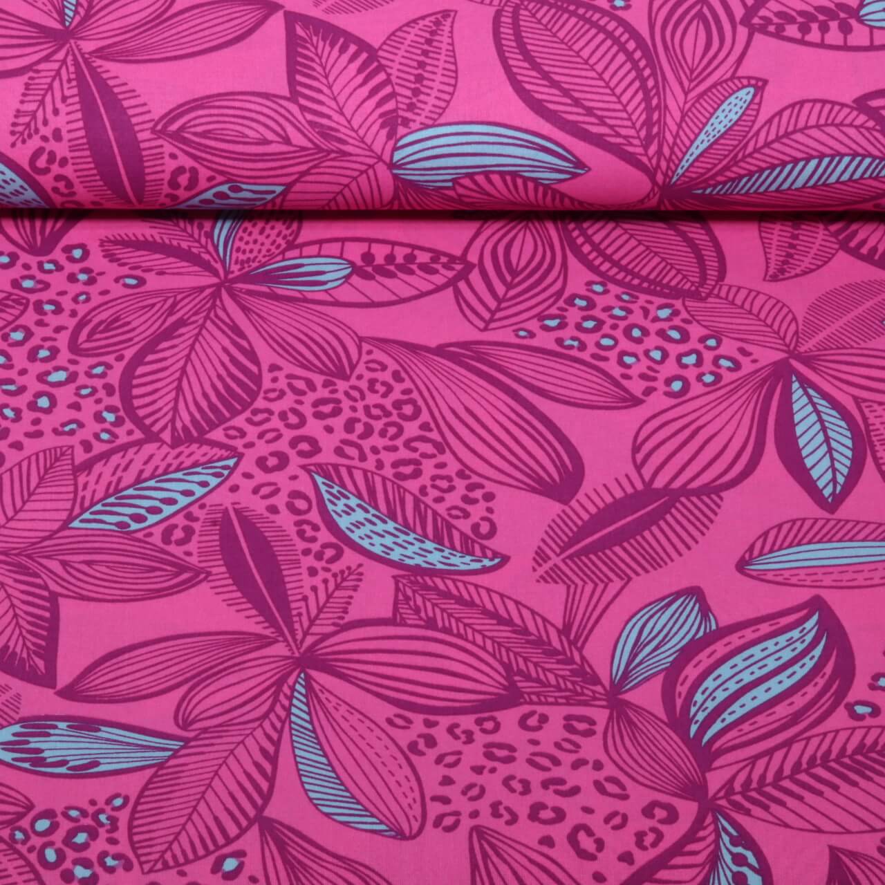 Coton enduit - Motifs Fuchsia-0 Coton enduit - Motifs Fuchsia-0
