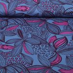 Coton enduit - Feuilles bleues Coton enduit - Feuilles bleues