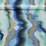 Satin de coton - Motif abstrait à rayures Bleu en impression numérique
