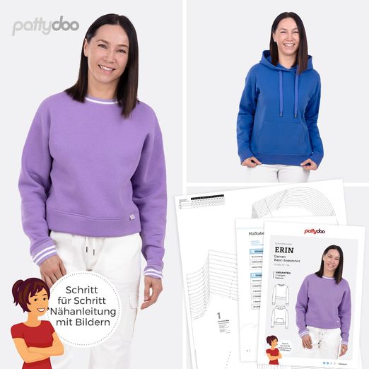 Basic-Sweatshirt - Erin - Papier-Schnittmuster