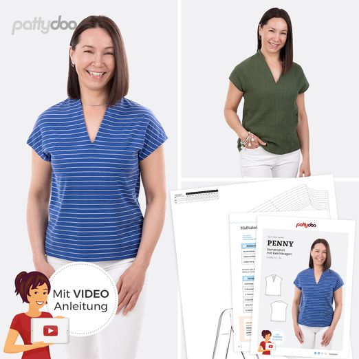 Damenshirt - Penny - Papier-Schnittmuster