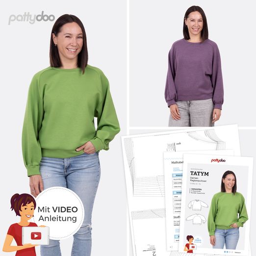 Raglanpullover - Tatym - Papier-Schnittmuster