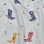 Baumwoll-Popeline – Cowboystiefel Weiß Baumwoll-Popeline – Cowboystiefel Weiß