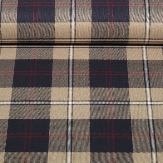 Modestoff - Tartan Check Schottenkaro Beige Navy