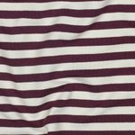 Sommersweat - French Terry Streifen Ecru Aubergine Garngefärbt