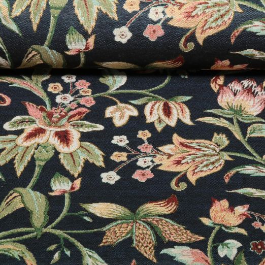 Gobelin - Mélange de fleurs Bleu marine Multicolore Gobelin - Mélange de fleurs Bleu marine Multicolore