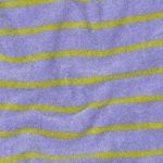 Tissu d'éponge extensible - Rayures violet-citron vert, teint dans la masse
