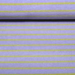Tissu d'éponge extensible - Rayures violet-citron vert, teint dans la masse