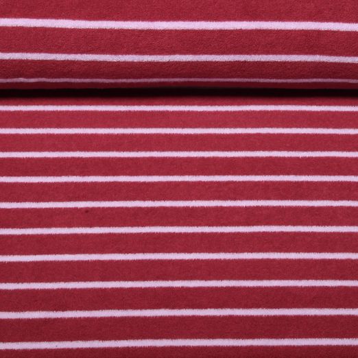 Stretch Frottee - Streifen Bordeaux Lila Garngefärbt Stretch Frottee - Streifen Bordeaux Lila Garngefärbt