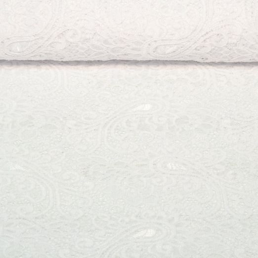 Spitze - Zweiseitige Bogenkante Paisley Weiß