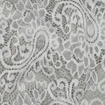 Renda - Borda em arco de dois lados, padrão Paisley branco