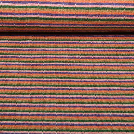 Jersey tricoté - Rayures jacquard multicolores
