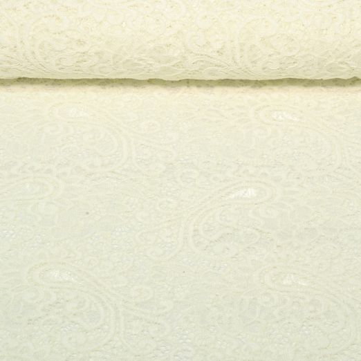 Spitze - Zweiseitige Bogenkante Paisley Ivory