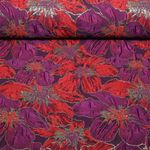 Tissu mode - Jacquard à fleurs, violet, paillettes
