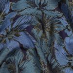 Tessuto per abbigliamento - Jacquard a fiori blu e azzurro con glitter Tessuto per abbigliamento - Jacquard a fiori blu e azzurro con glitter
